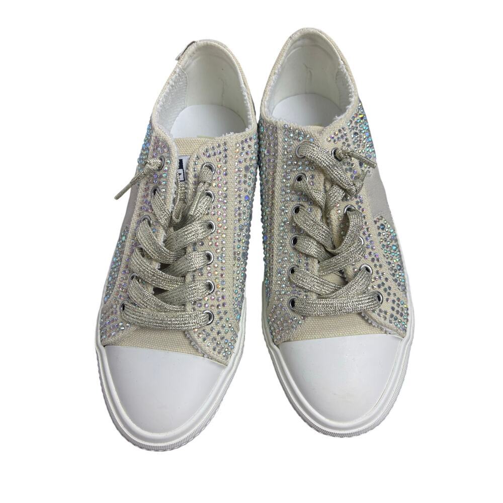 Vintage Havana Jenny Rhinestone Sneakers Gold Sparkle Low Top Casual Shoes - Picture 2 of 7